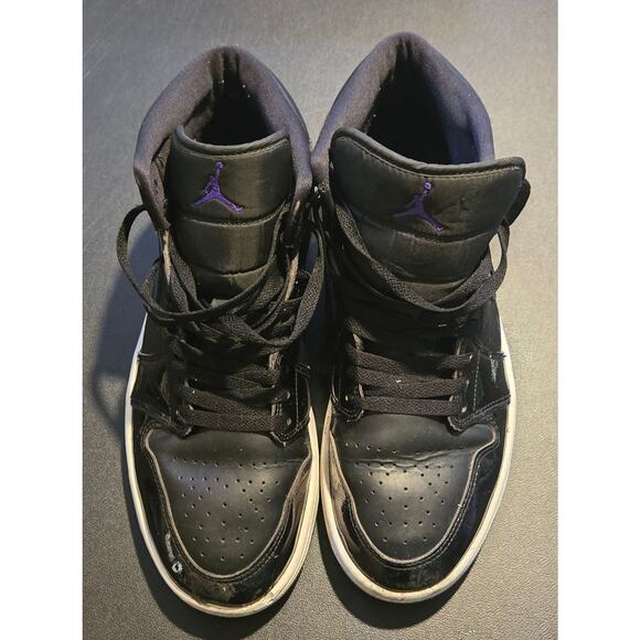 Jordan Shoes Mens 10.5 Black Patent High Top Air Jordan 1 Jumpman DV1308-004 - Picture 1 of 5